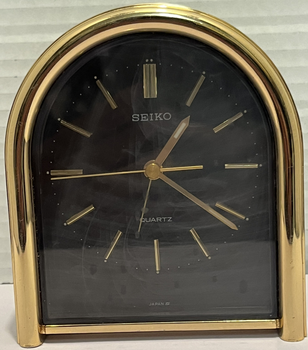 Vintage Gold Tone Seiko Quartz Desk Alarm Clock Ref. QQP298G  Cal. 23101C Japan