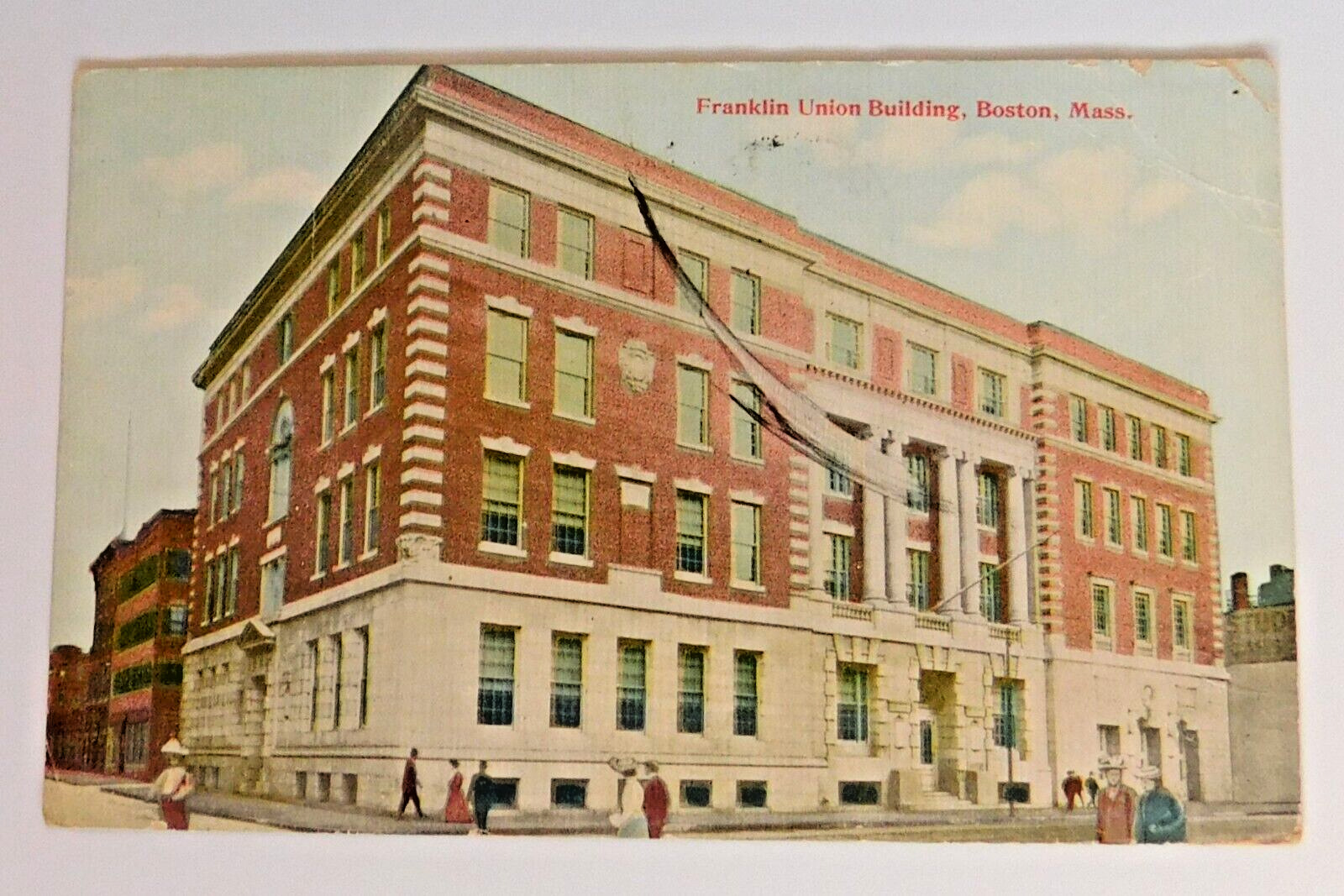 Boston Massachusetts MA Franklin Union Building   Posted 1911 VTG Postcard