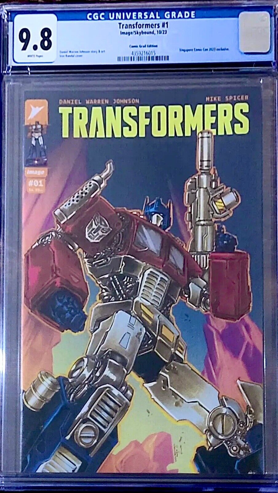 Transformers #1 CGC 9.8 Graded Von Randal Variant Limited 800 Optimus Prime