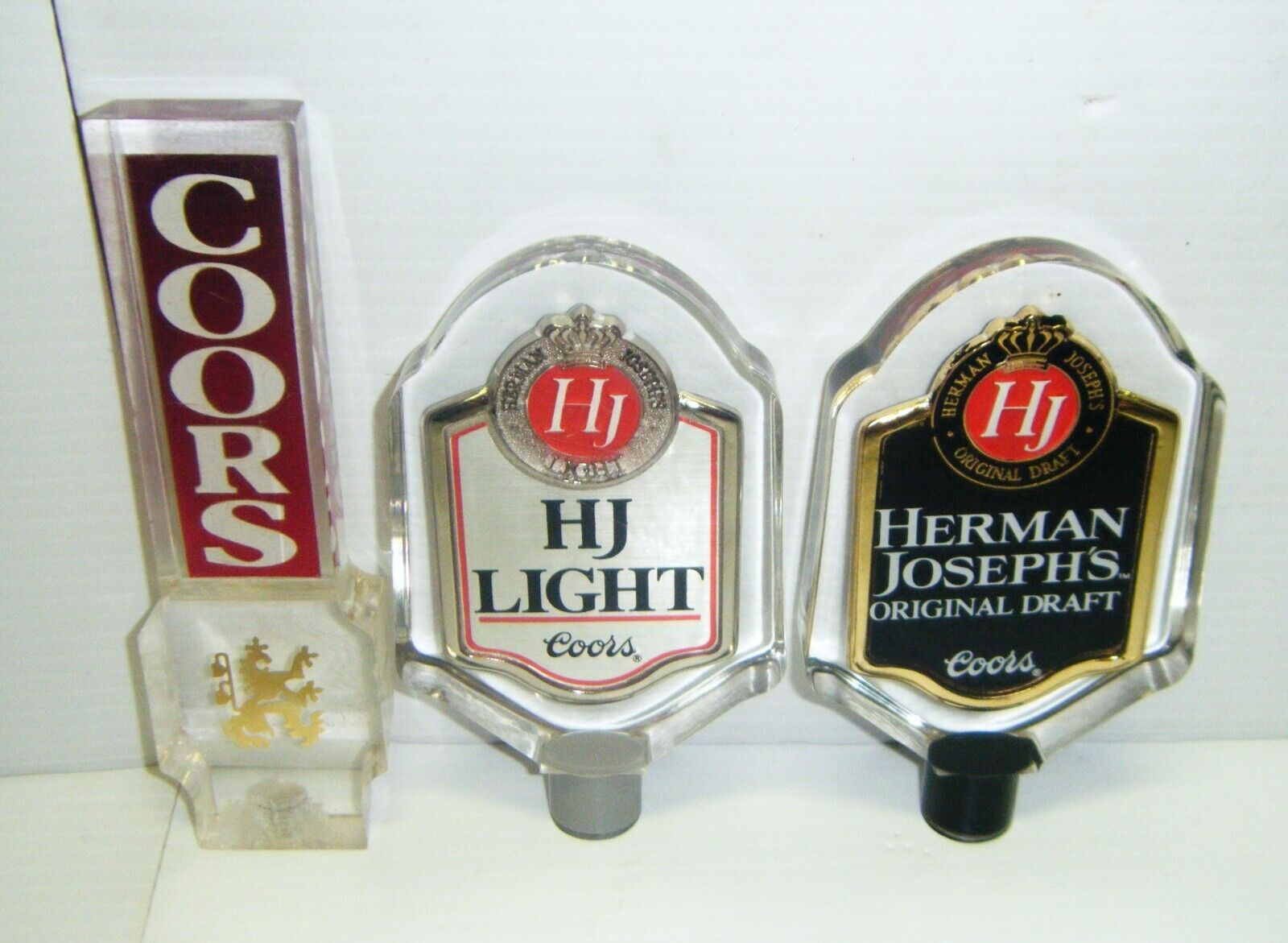 3 Vintage Coors, Herman Josephs and HJ Light Beer Tap Handles, 2 have never been