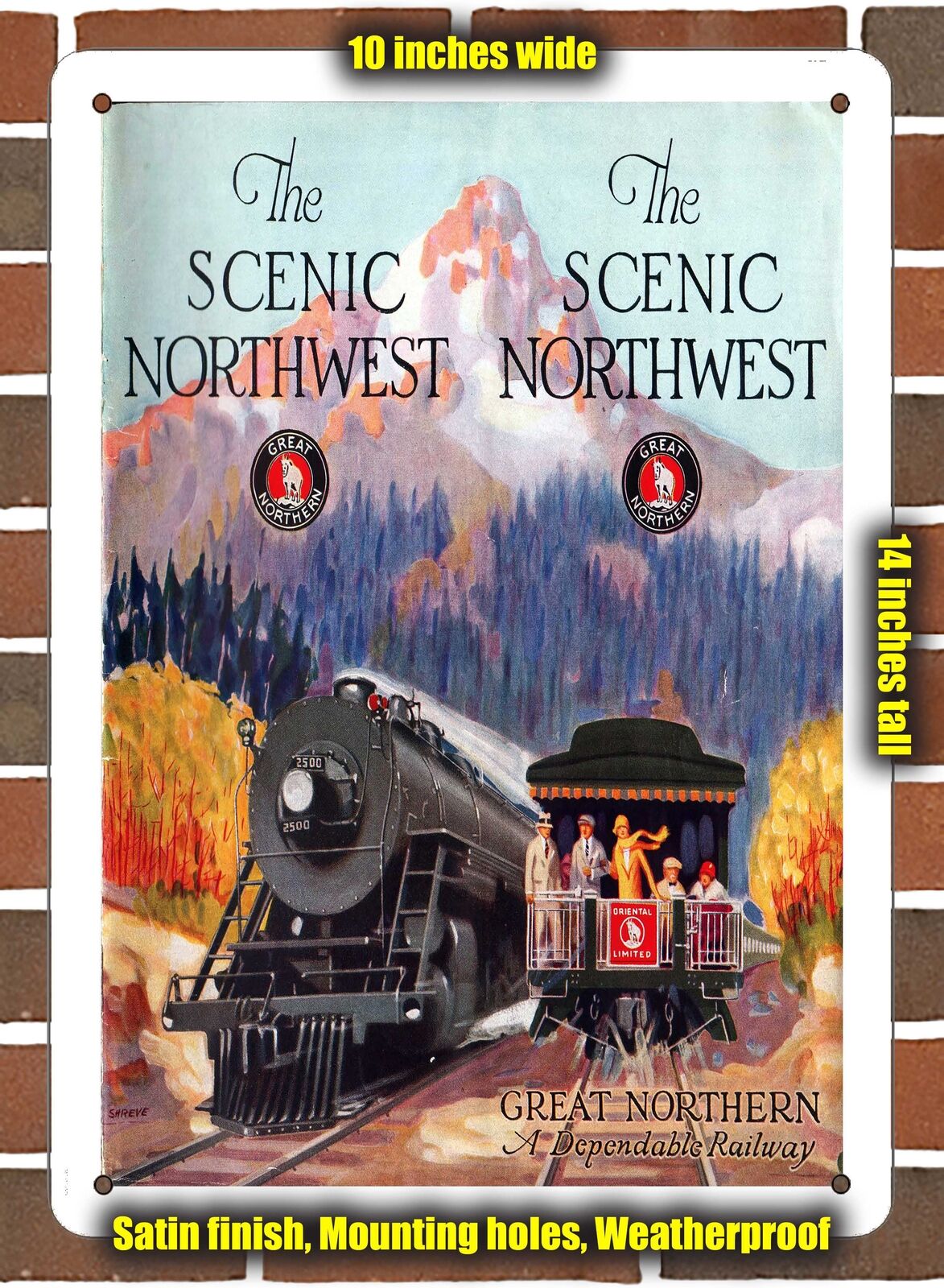 METAL SIGN - 1927 Great Northern Scenic Northwest - 10x14 inches