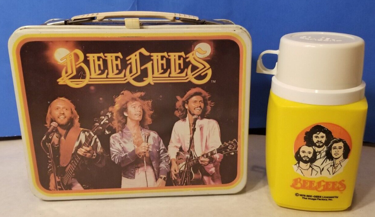 💥 1978 THE BEE GEES Metal Lunchbox w/ Thermos VERY CLEAN INSIDE ROBIN GIBB  💥