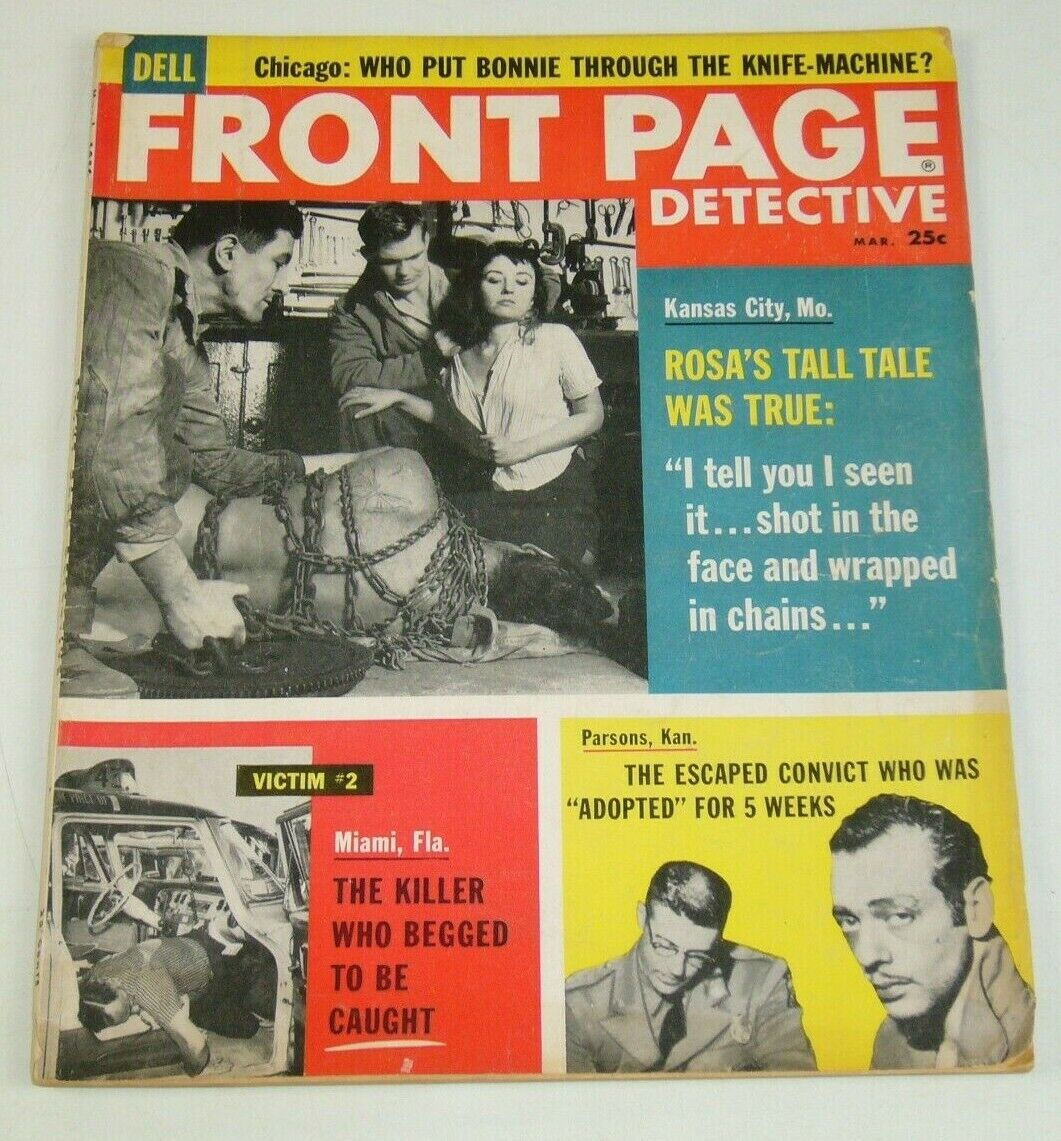 Front Page Detective Vol. 22 #11 march 1959 - escaped convict - beaten survivor