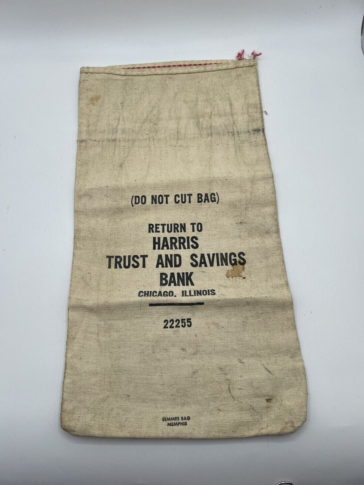 Vintage Harris Trust and Saving BANK BAG 