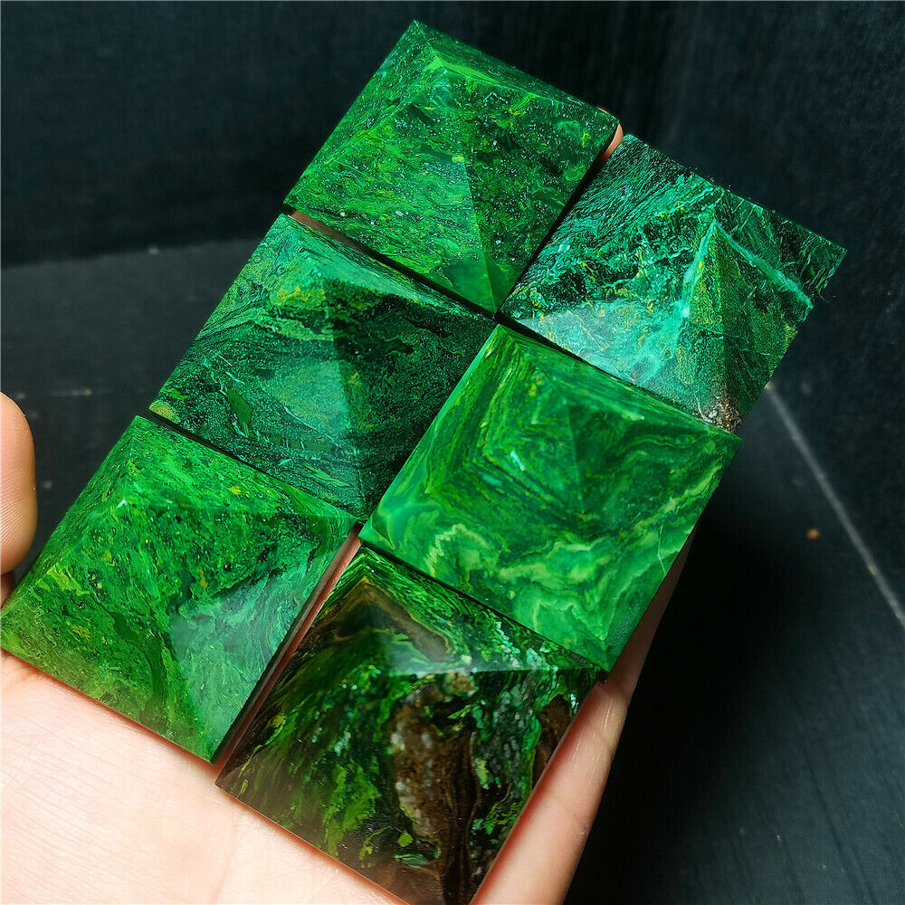 RARE 48-62G Natural African Green Emerald Jasper Crystal Pyramid Random 1PC