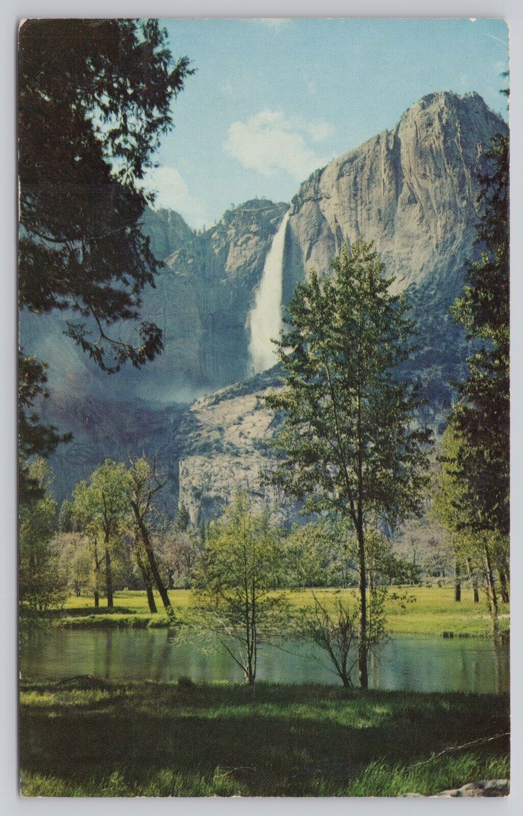 Yosemite National Park California, Yosemite Falls Scenic View, Vintage Postcard