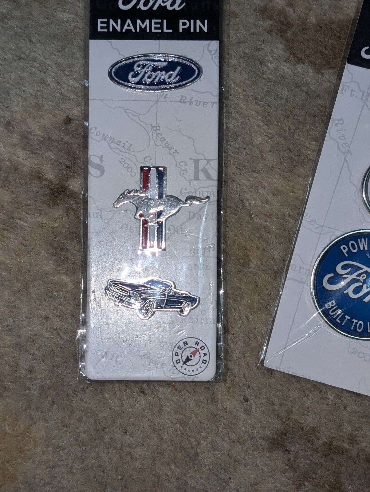 Open Road Ford Mustang Enamel 3-Pin Pins Set New OLP