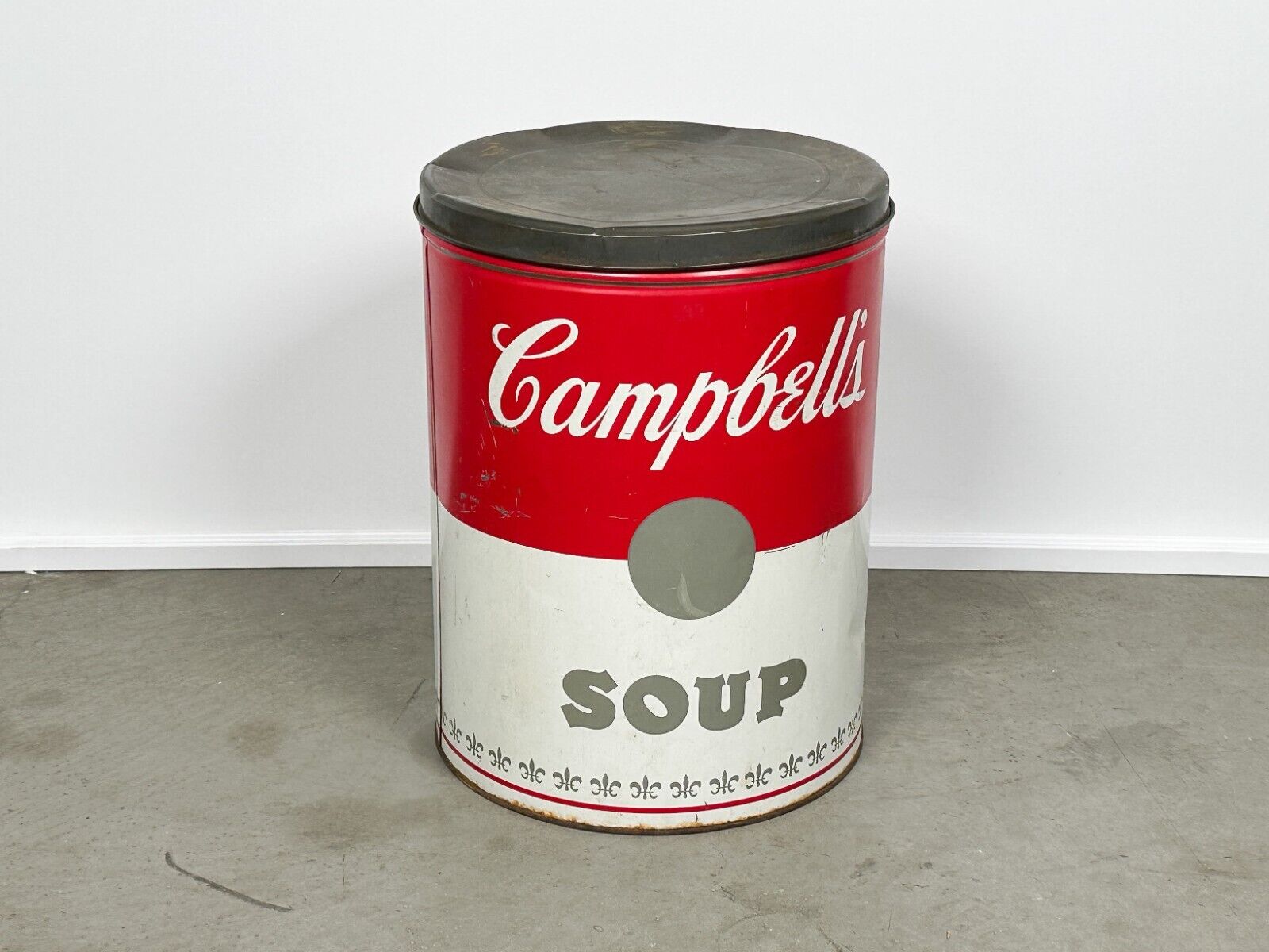 Campbell's Soup Vintage Large Metal Storage Can or Trash Can