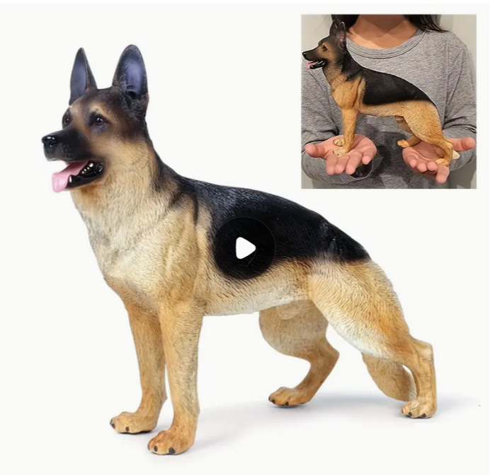 3D Realistic German Shepherd Figure Large Dog Figurine Detailed Police