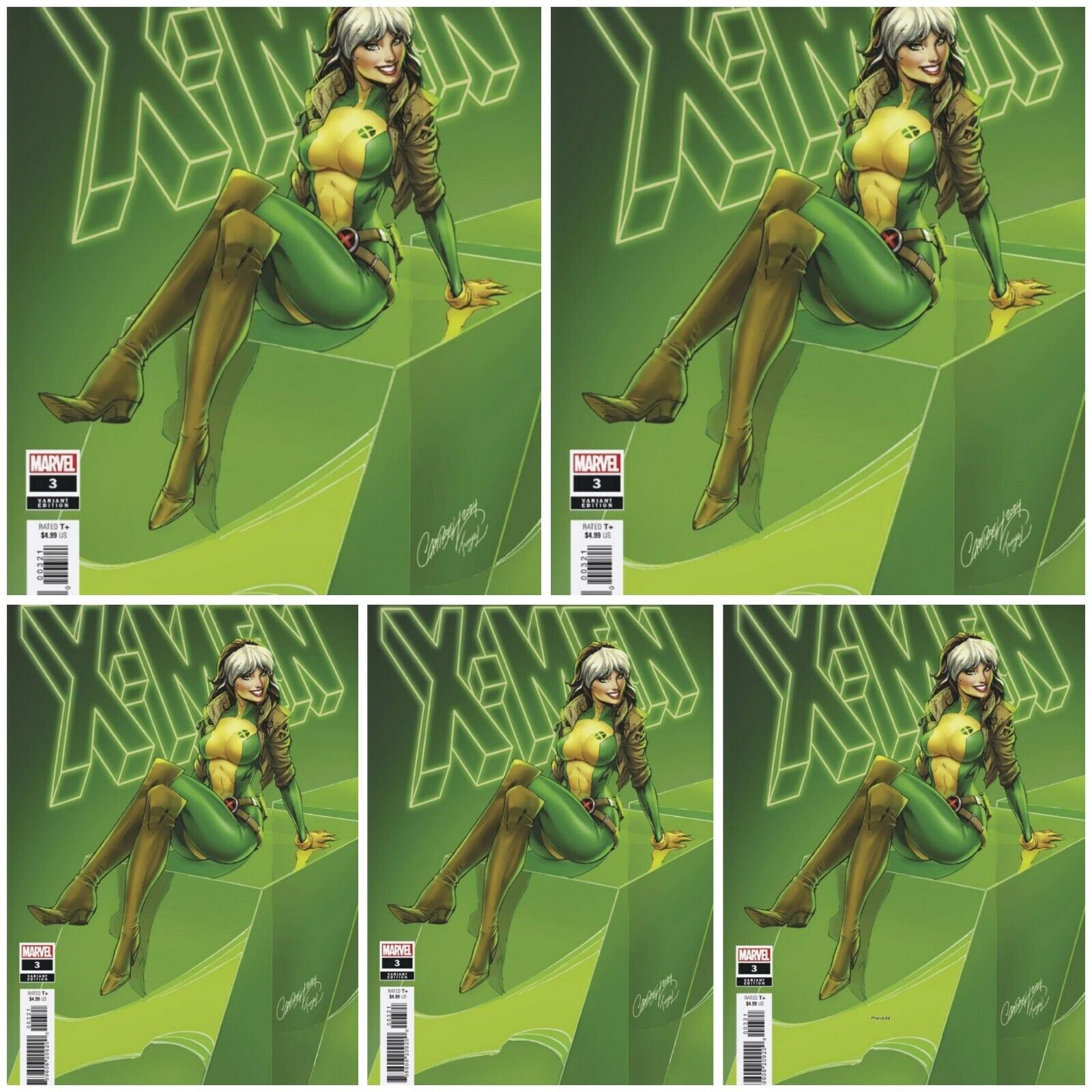 5 Pack X-Men #3 J. Scott Campbell Rogue Variant PRESALE 8/28 Marvel Comics 2024