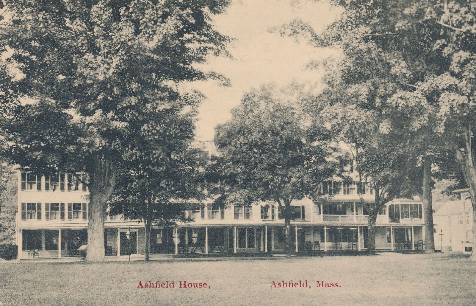 ASHFIELD MA - Ashfield House Postcard - udb (pre 1908)