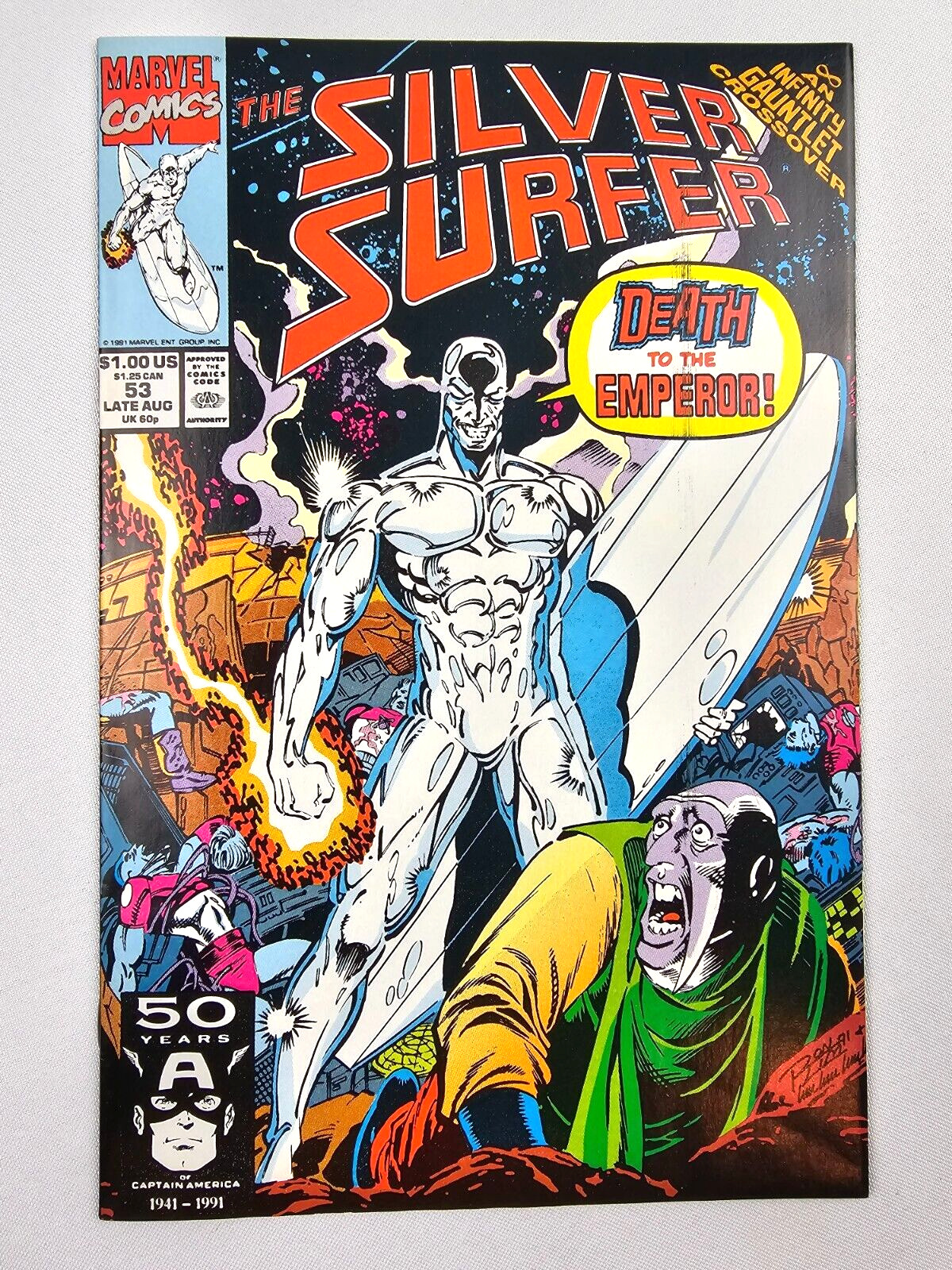 Silver Surfer #53 1st Appearance Ael-Den & Dar-Benn 1991 Marvel-RARE Print Error