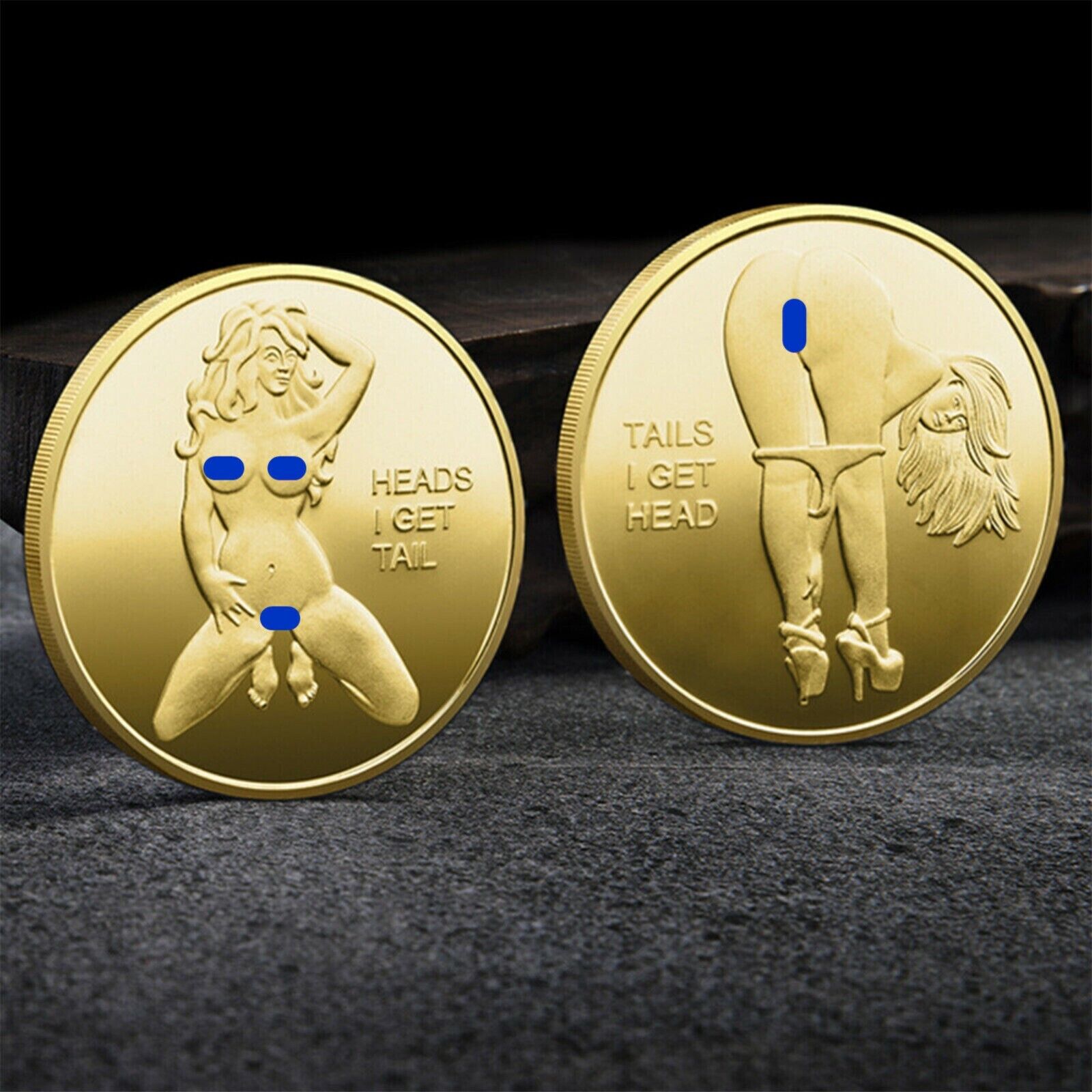 Tails I Get Head  Heads I Get Tail  Sexy Lady Heads Tails Challenge Token Coin