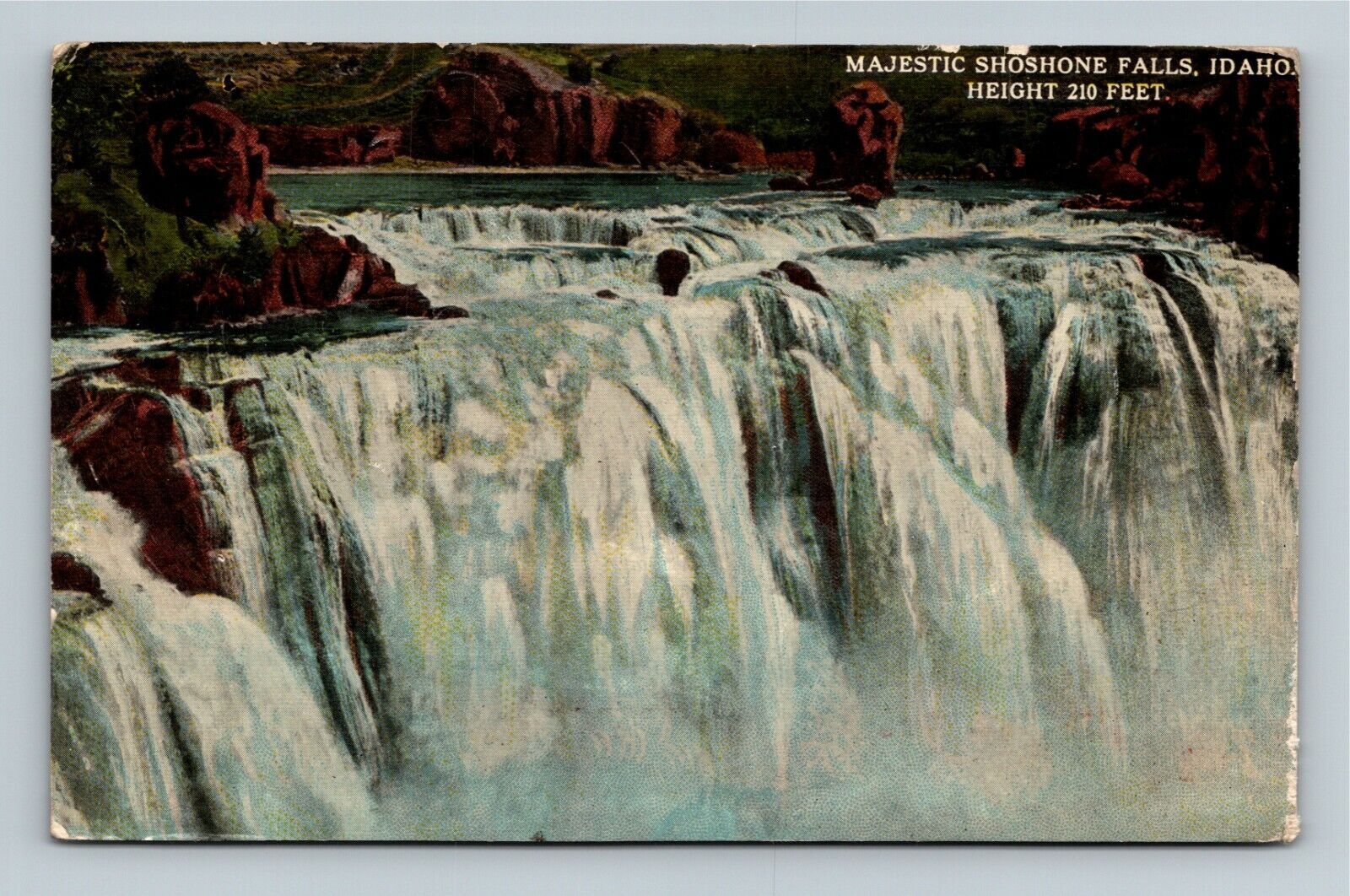 Shoshone Falls ID-Idaho, Majestic View Waterfalls, c1913 RPO Vintage Postcard