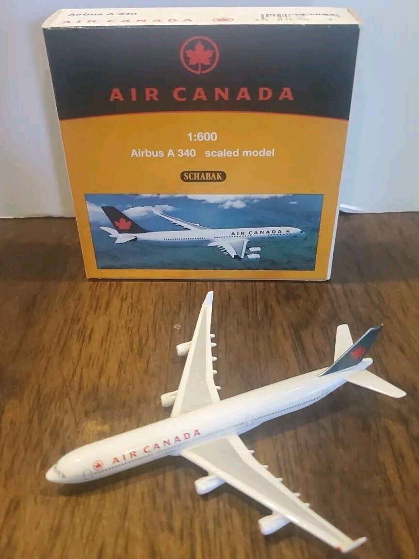 Vintage Schabak Air Canada Airbus A 340 1:600 Scaled Model In Box + Matchbook 