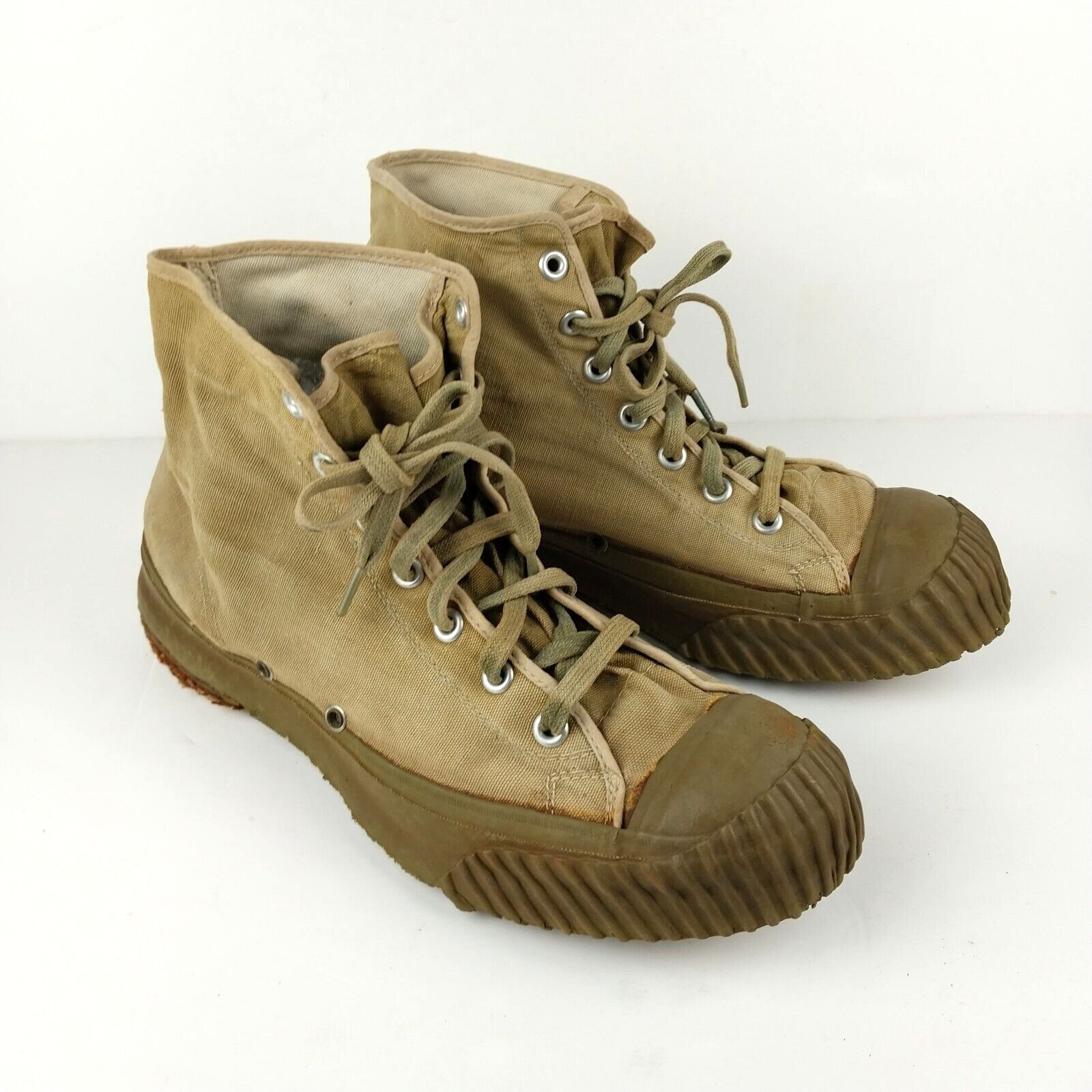 WW II US Army Athletic Converse Shoes Jungle Boots Sneakers Size 10 -Made In USA