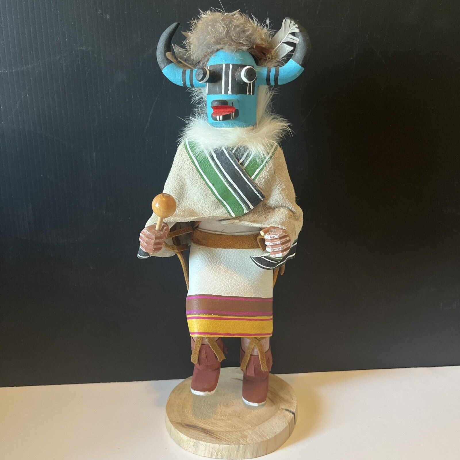Kachina Doll - Zuni Shalako Wood Carving by R.Y. Native American Good Fortune