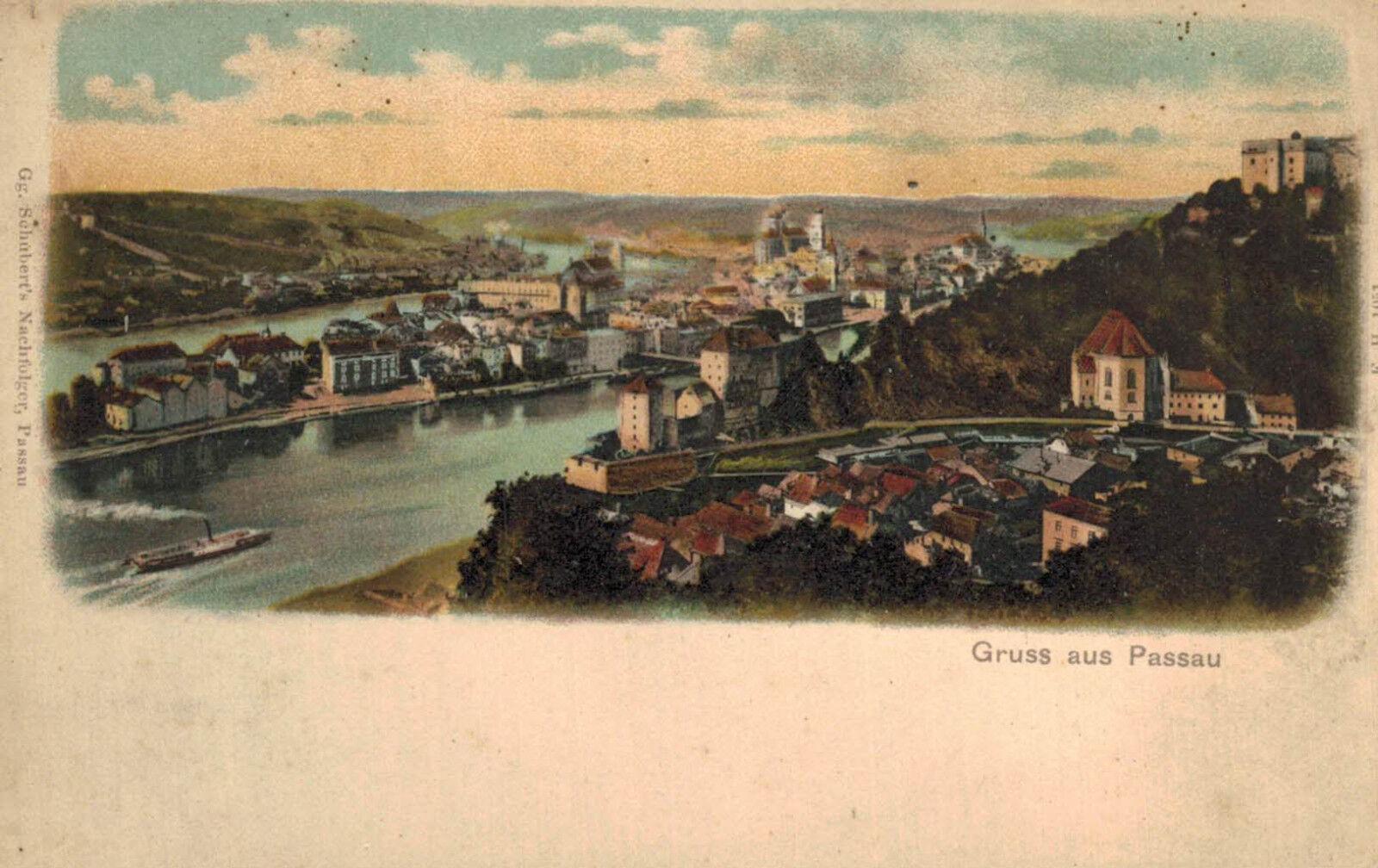 Gruss aus Passau,Germany,Totalansicht,Bavaria,c.1901-06