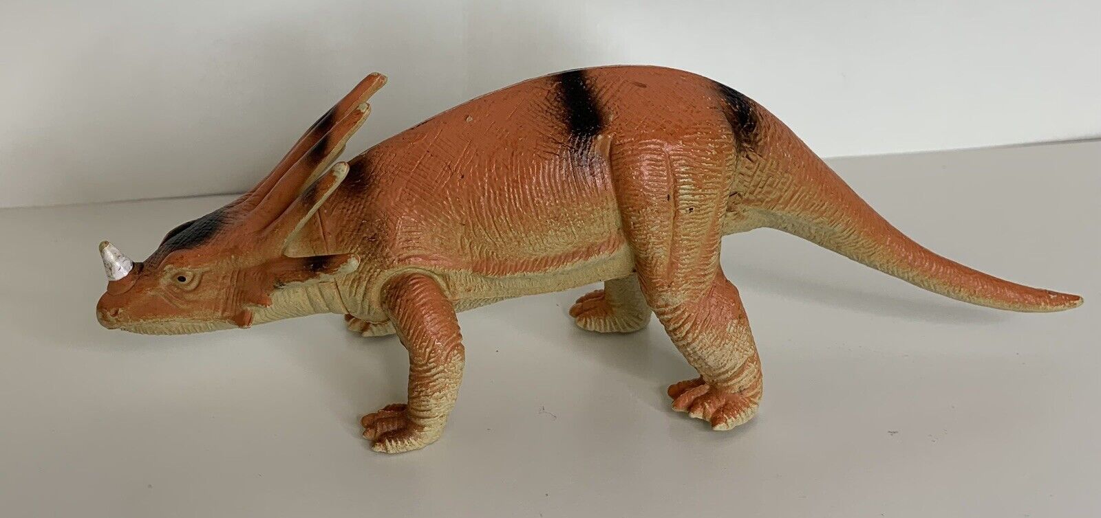 Protoceratops Dinosaur Prehistoric Figure toy Vintage China Tan Orange 10