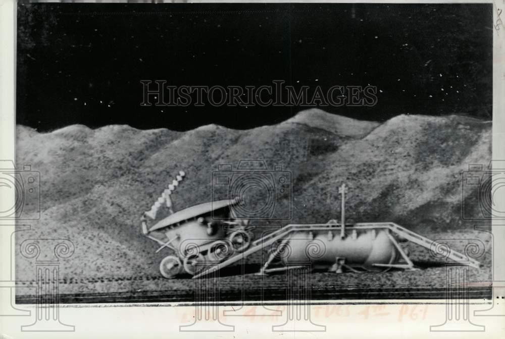 1970 Press Photo Russian artist's conception of Lunokhod I on the moon's surface