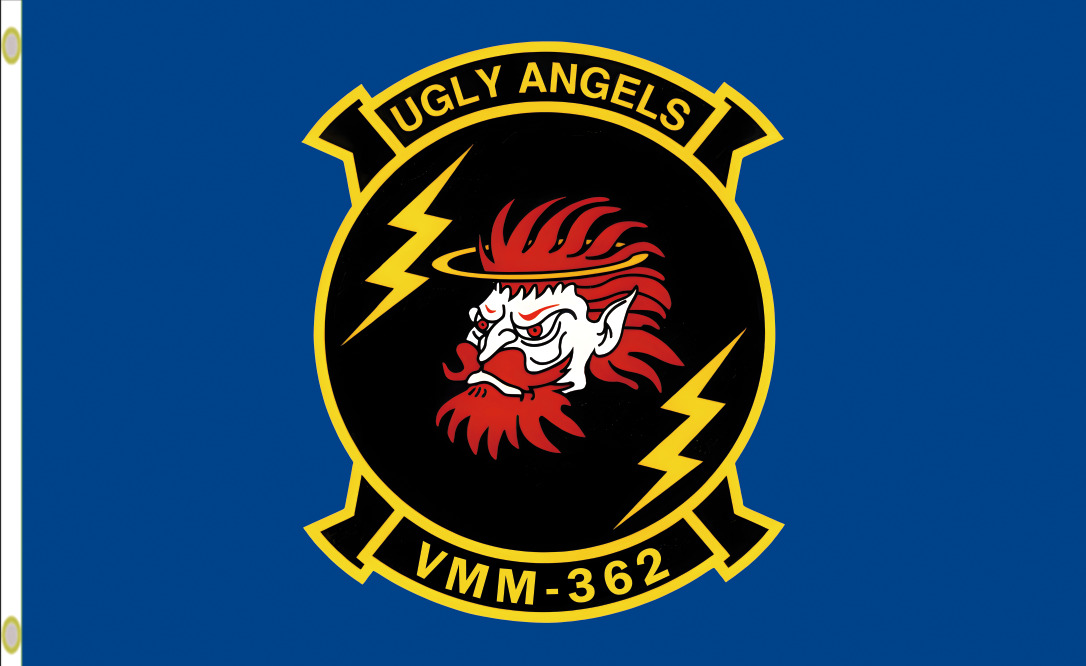 USN USMC VMM-362 Marine Corps Ugly Angels Sqn 3x5 ft Single-Sided Flag Banner