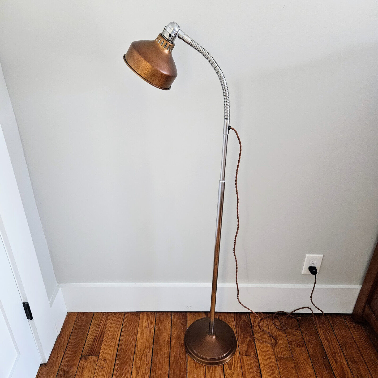 Vintage Ajusco Industrial Floor Lamp. Steampunk Floor Lamp. MCM Floor Lamp.