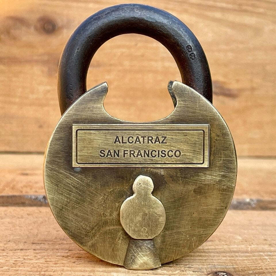 Alcatraz Prison San Francisco Transfer Lock Solid Brass With Two Keys & Antique