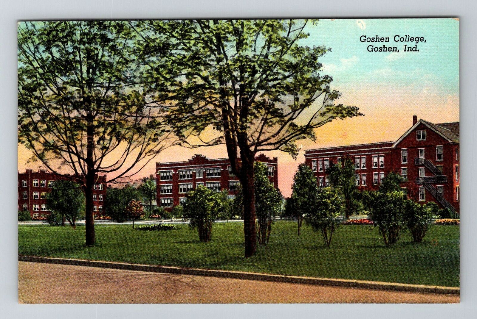 Goshen, IN-Indiana, Goshen College Antique, Vintage Souvenir Postcard
