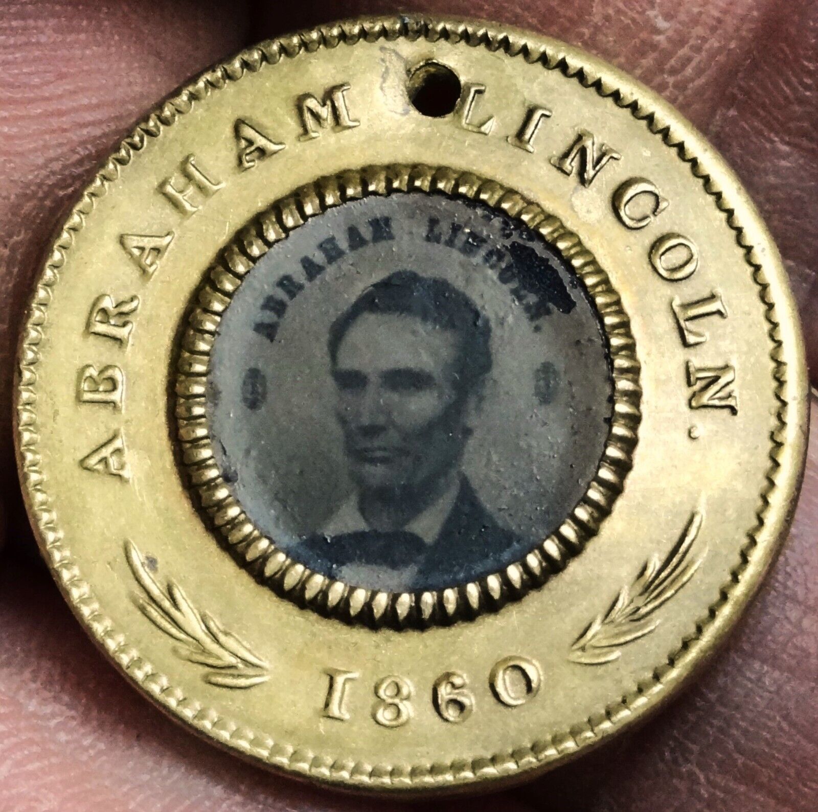 Unlisted Lincoln & Hamlin Political Campaign Ferrotype Sim to DeWitt-AL 1860-101