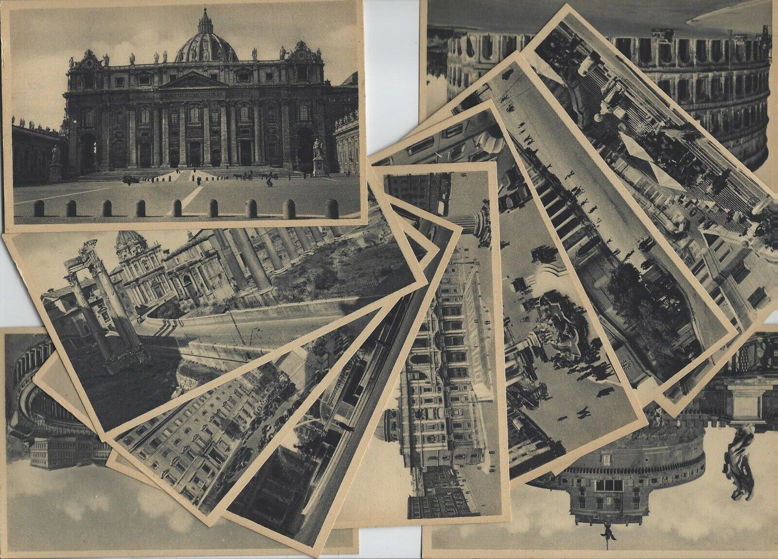 Vintage Lot of 17 Postcards Rome Italy c. 1940's Cesare Capello Milano