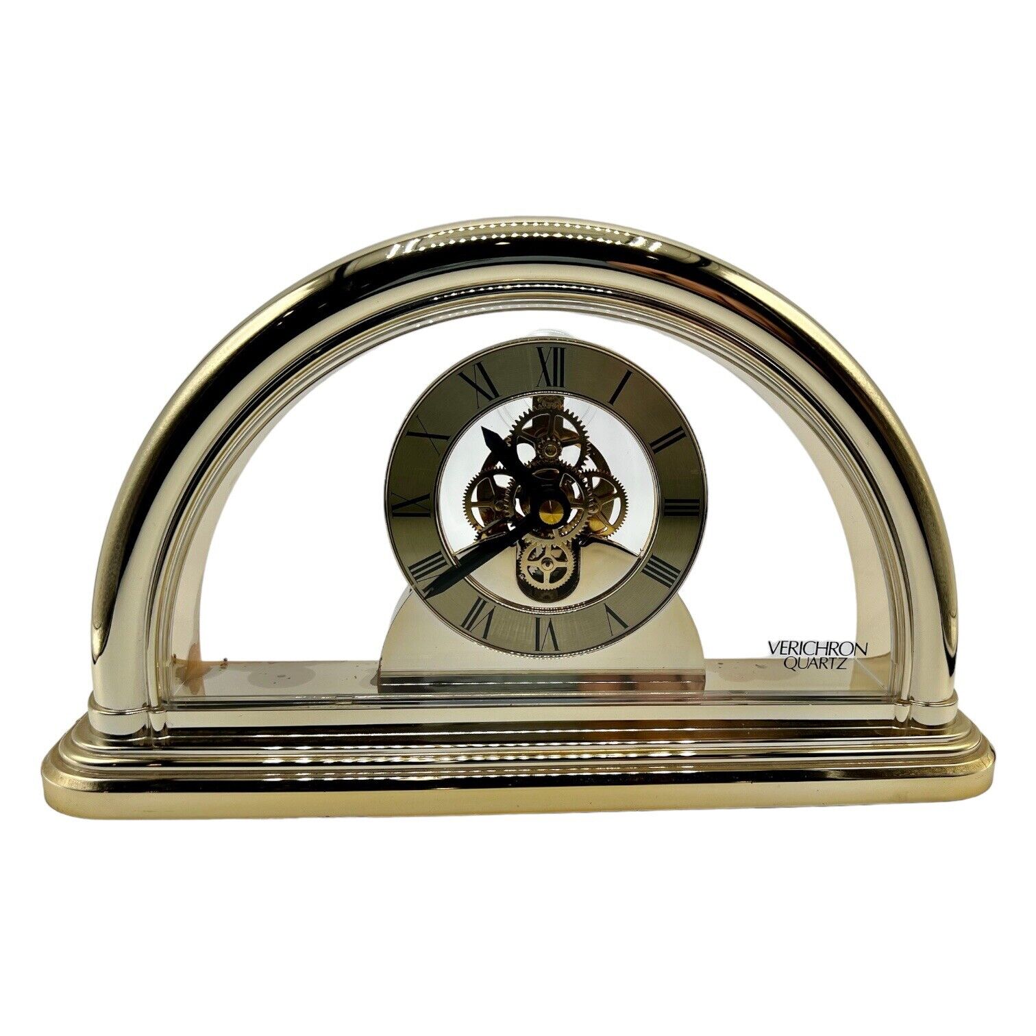 Classic Vintage Gold Harris & Mallow Verichron Quartz Clock. Japan Mantle Clock.