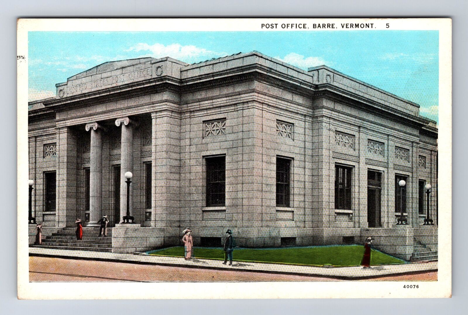 Barre VT-Vermont, United States Post Office, Antique Vintage Souvenir Postcard