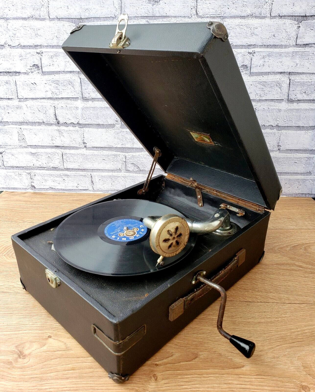Antique Phonograph Original HIS MASTER VOICE 300 Collectible Vintage Gramophone.
