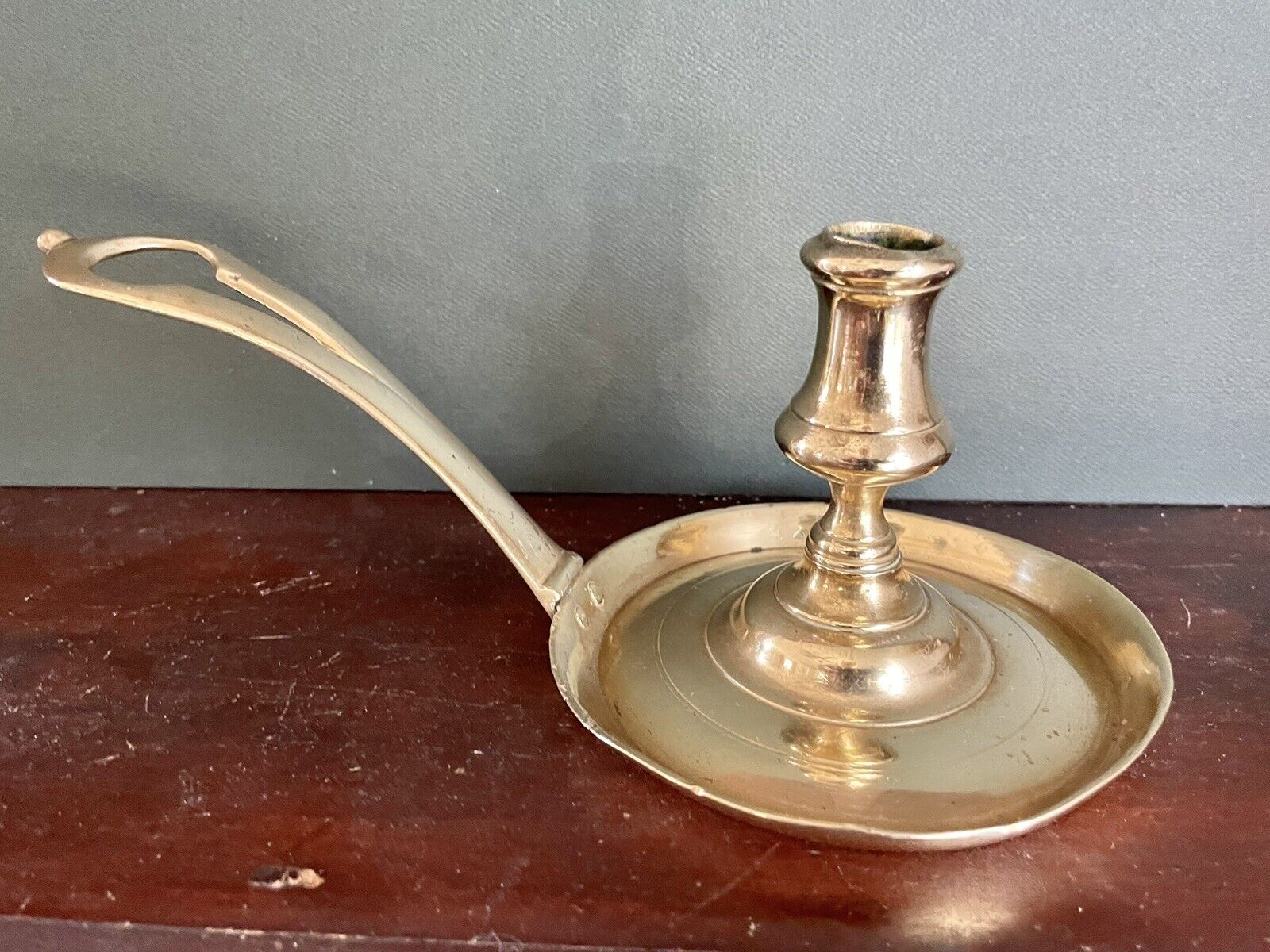 Exceptional Antique Brass chamber stick, Spainish,  Circa 1750