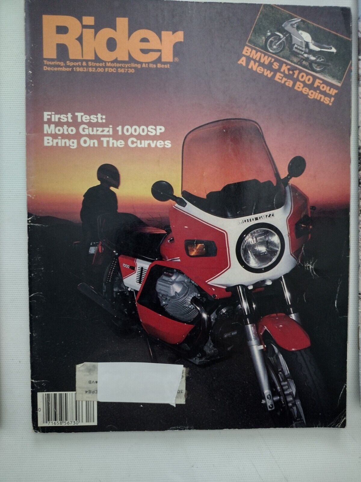 Rider Magazine December 1983- BMW K-100 Four, Moto Guzzi 1000SP #B