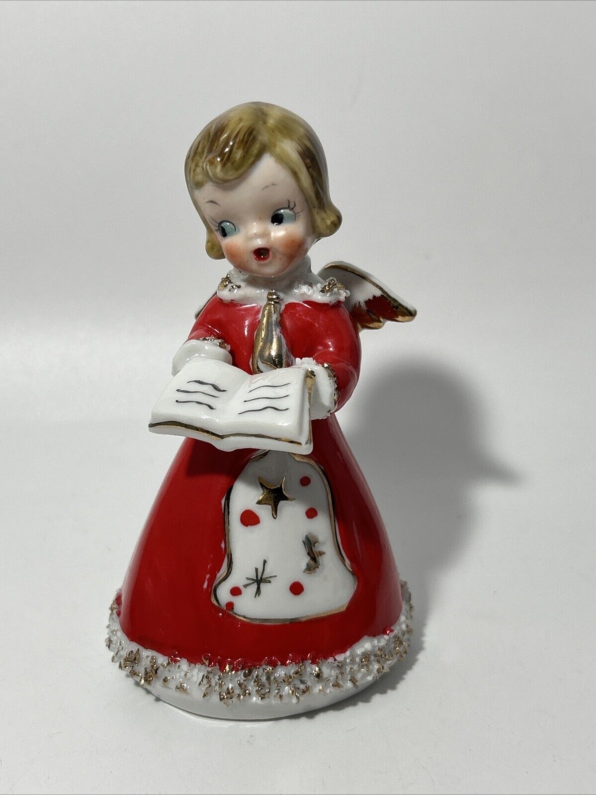 Vtg Kreiss 50’s Girl Christmas Caroler Angel Bell Figurine Excellent Condition