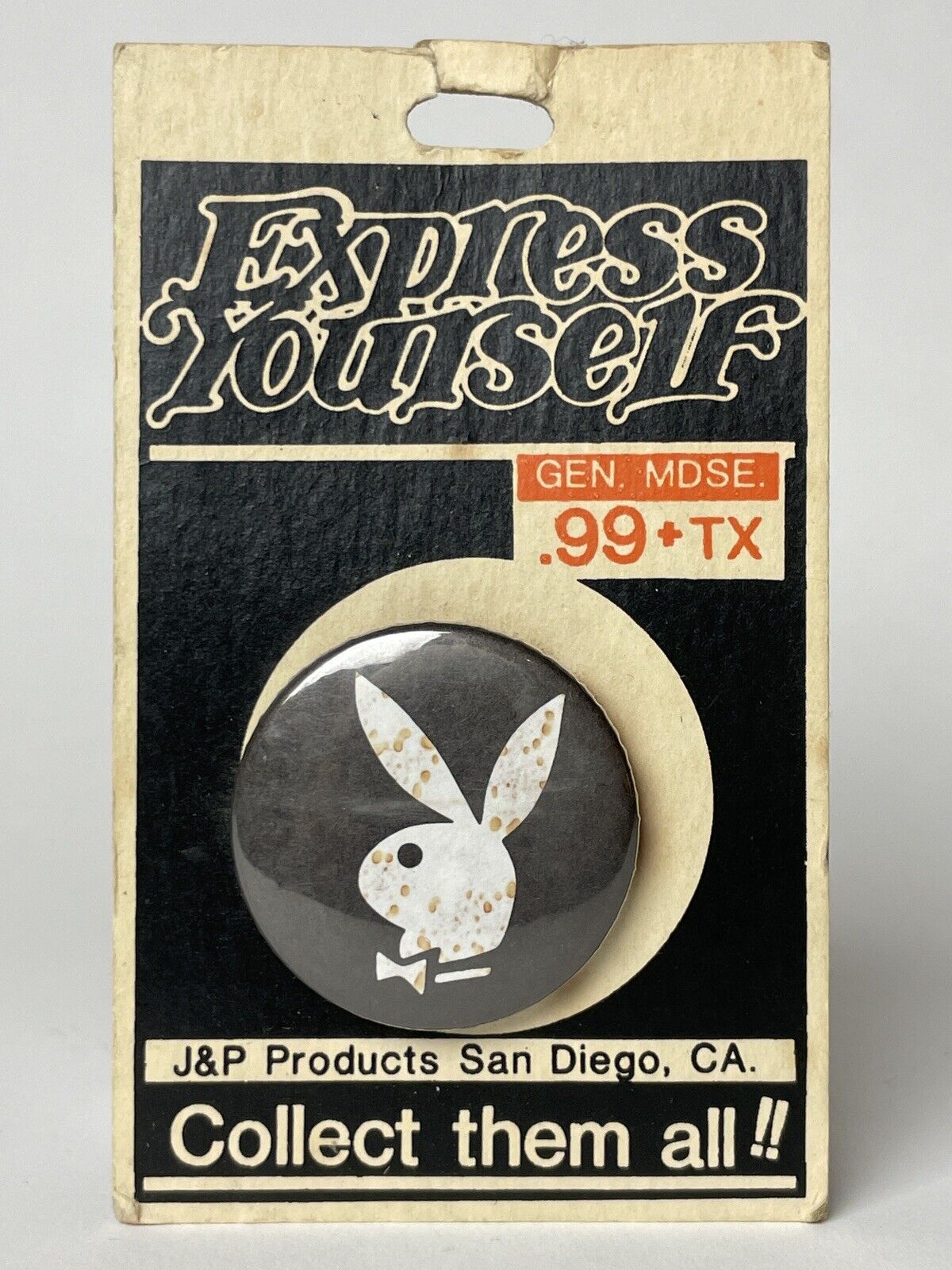 Rare Vintage Playboy Button Express Yourself pin back deadstock nos 70s 80s