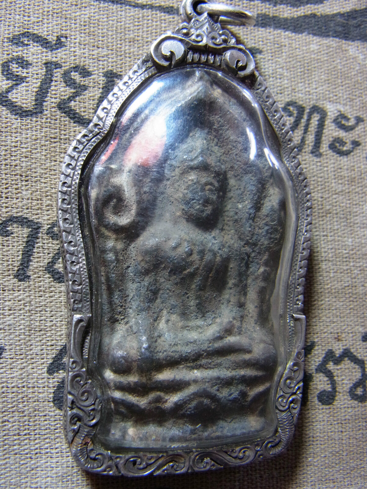  Phra Yod Khun Pon , Kru Lopburi, 4-500 yr old Buddha in Real Silver case