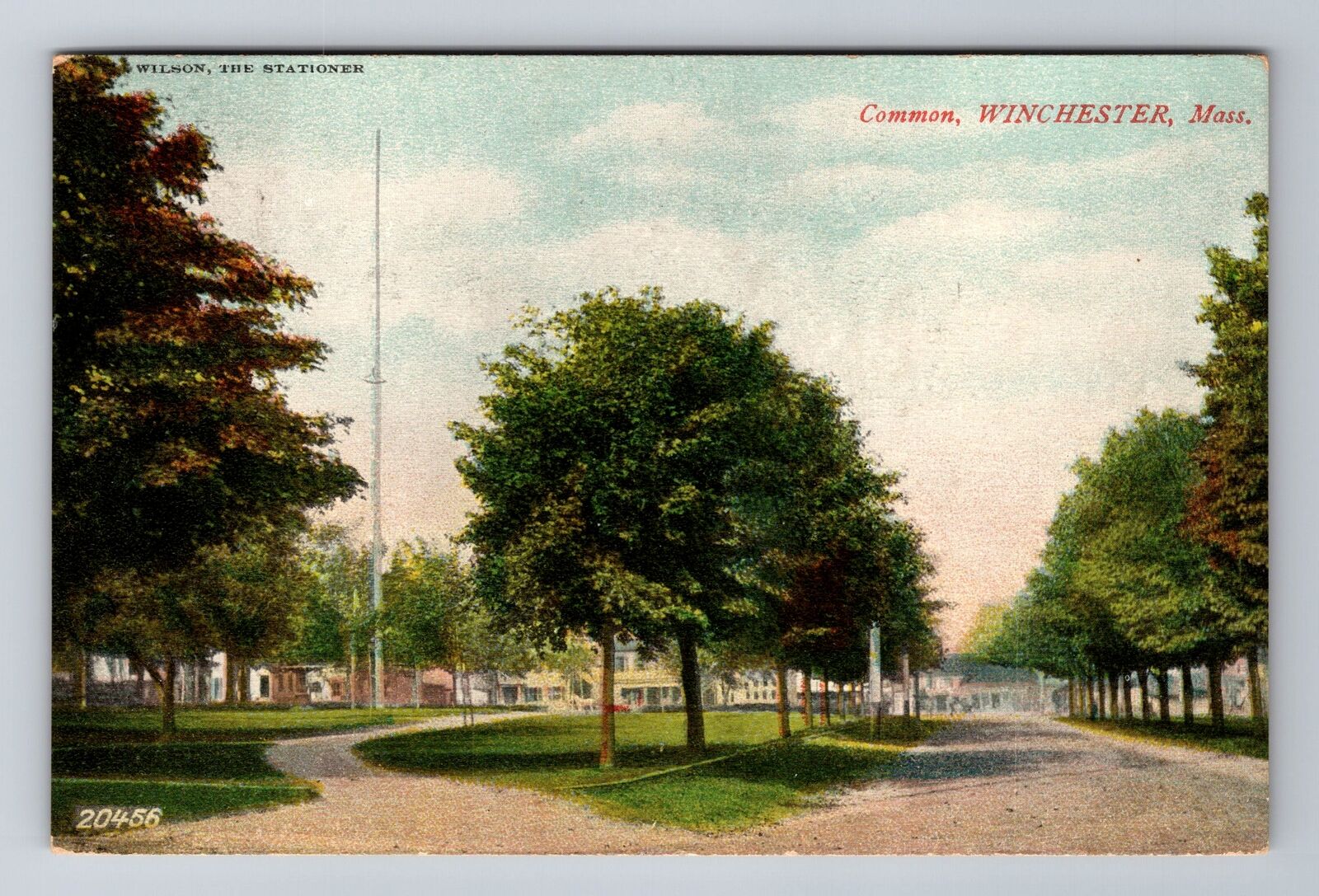 Winchester MA-Massachusetts, The Common, Antique Vintage c1907 Souvenir Postcard