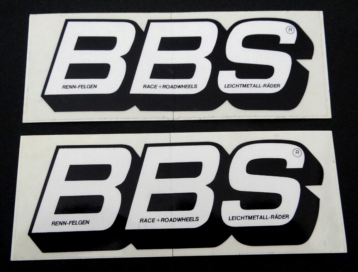 2x Promotional Stickers Bbs Logo Alloy Leichtmetall-Räder Black 4 5/16in