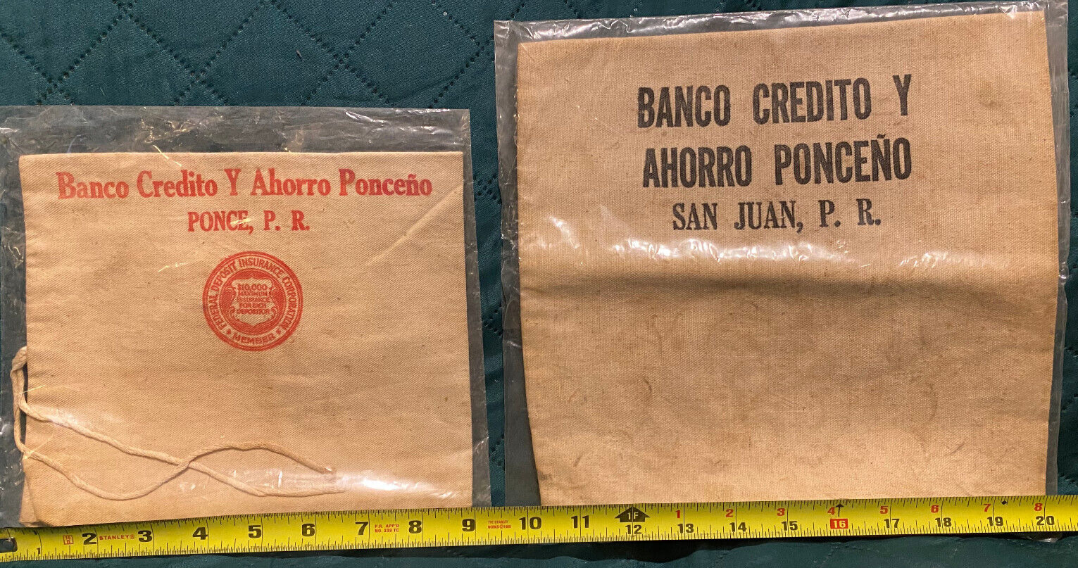 Puerto Rico, 1960-70s, BANCO CREDITO Y AHORRO PONCENO, Bolsas San Juan y Ponce