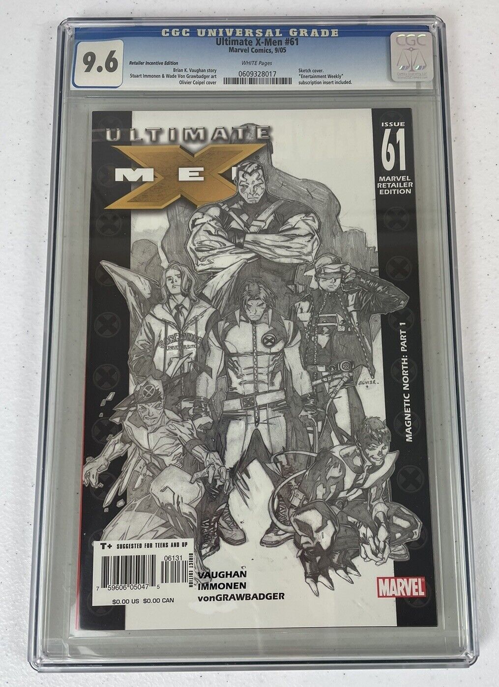 Ultimate X-Men #61 CGC 9.6 Marvel Comics Graded Limited Ed Cover Sketch Retailer