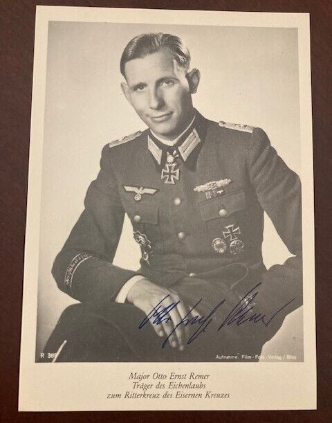 SS Major Otto Remer, Stops Valkyrie Coup-Arrests Col. Stauffenberg WW2-Autograph