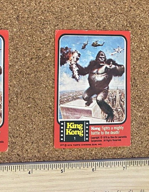 VINTAGE 1976 SCANLENS KING KONG MOVIE TRADING CARDS SCANLENS RARE CARD #1 IN EXC