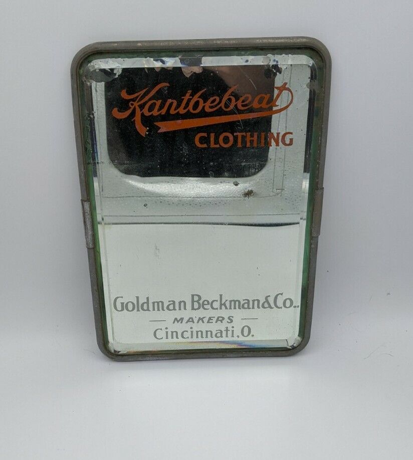 Antique 1920s Kantbebeat Clothing Cincinnati Ohio Advertising Mirror