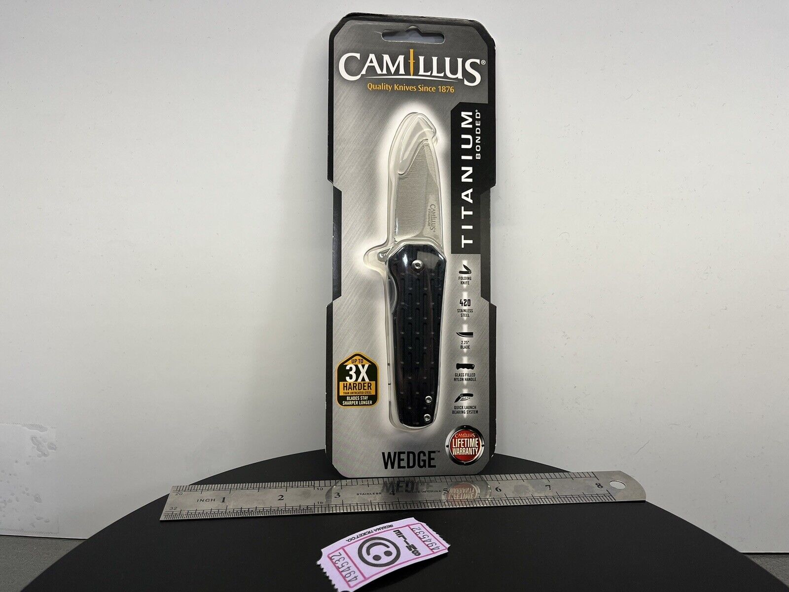 Camillus Wedge Folding Knife 19388 Rare Black  Color
