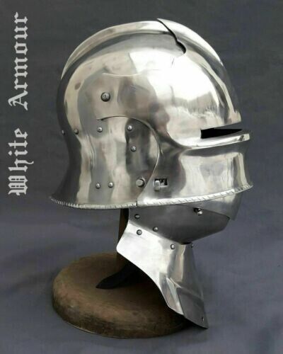 Combat Kettle Hat Helmet With Bevor Custom Medieval HNB 16 Gg Steel Christmas