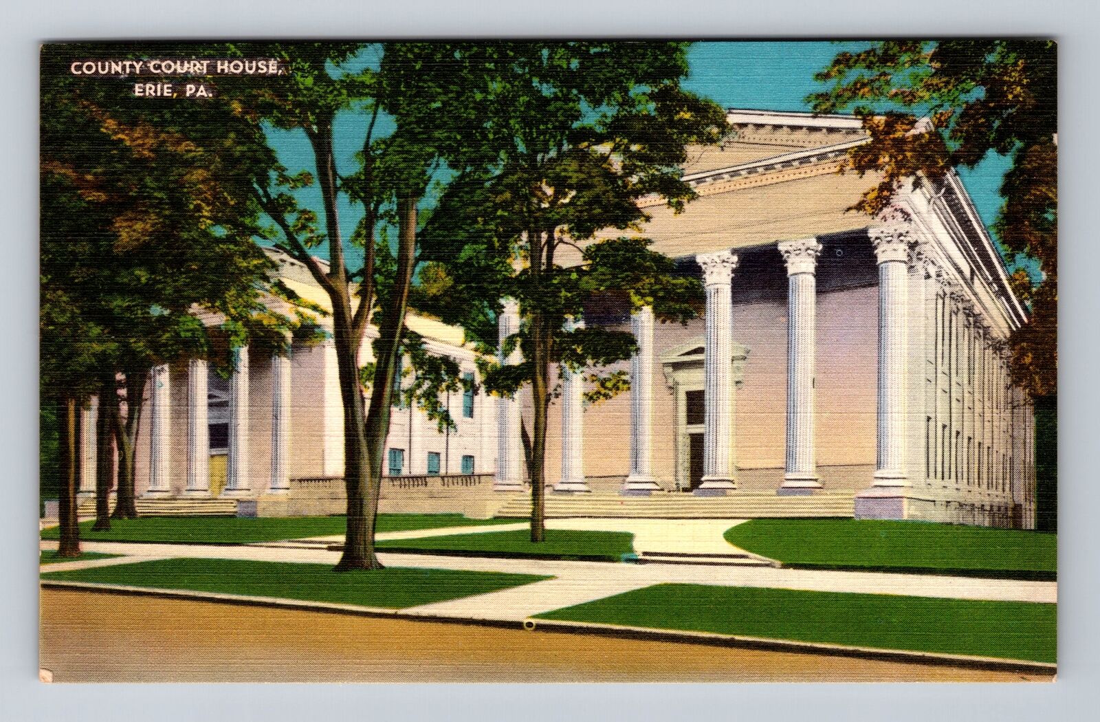 Erie PA-Pennsylvania, Scenic County Court House, Antique Vintage Postcard