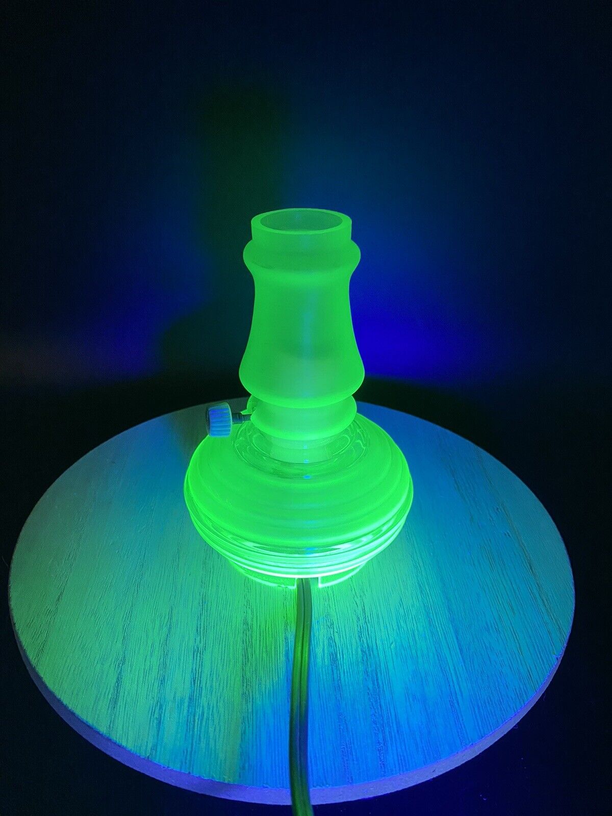 Uranium Glass Lamp Green