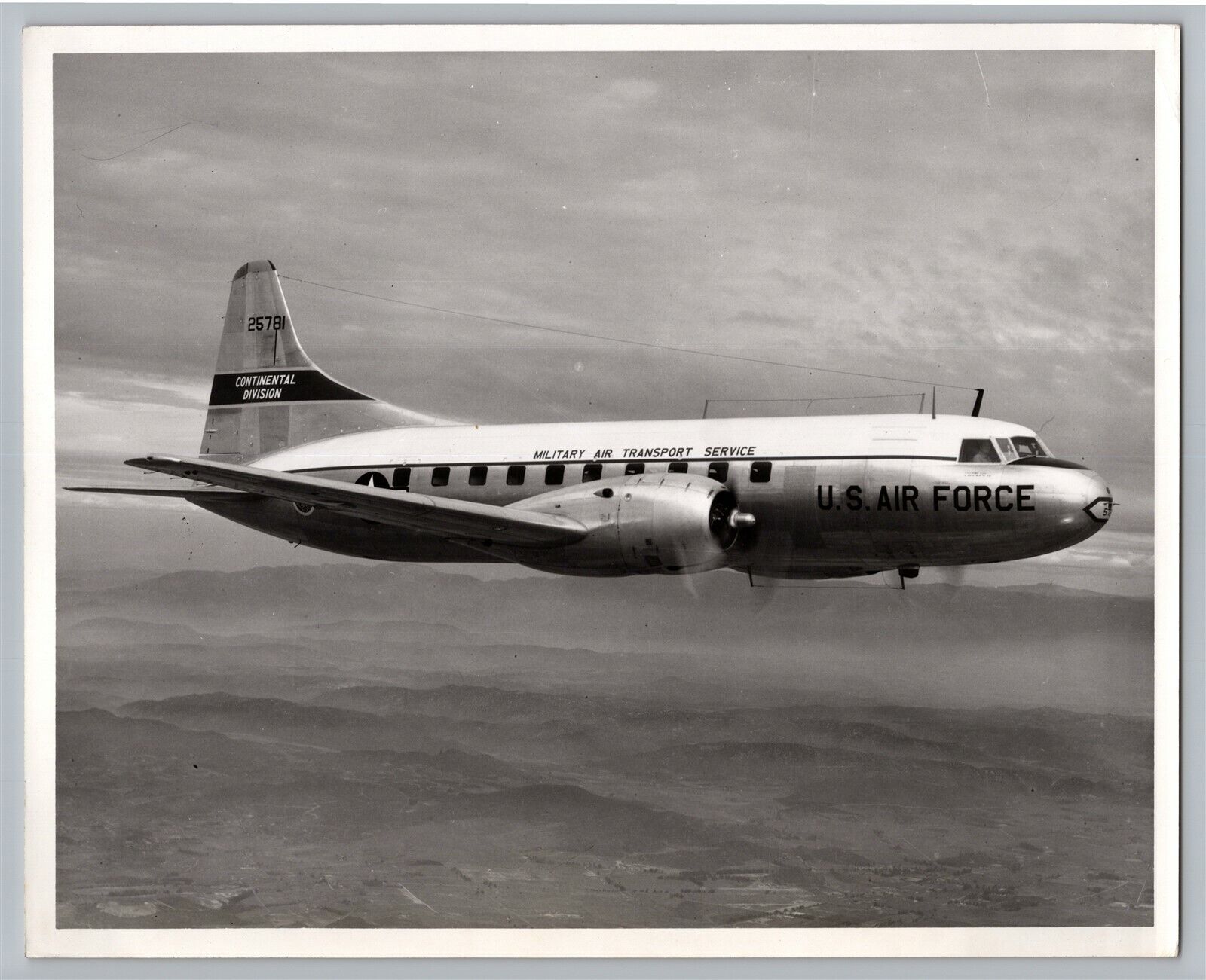 Aviation Convair C-131A USAF Military Airlift Command B&W Official Photo Info C8